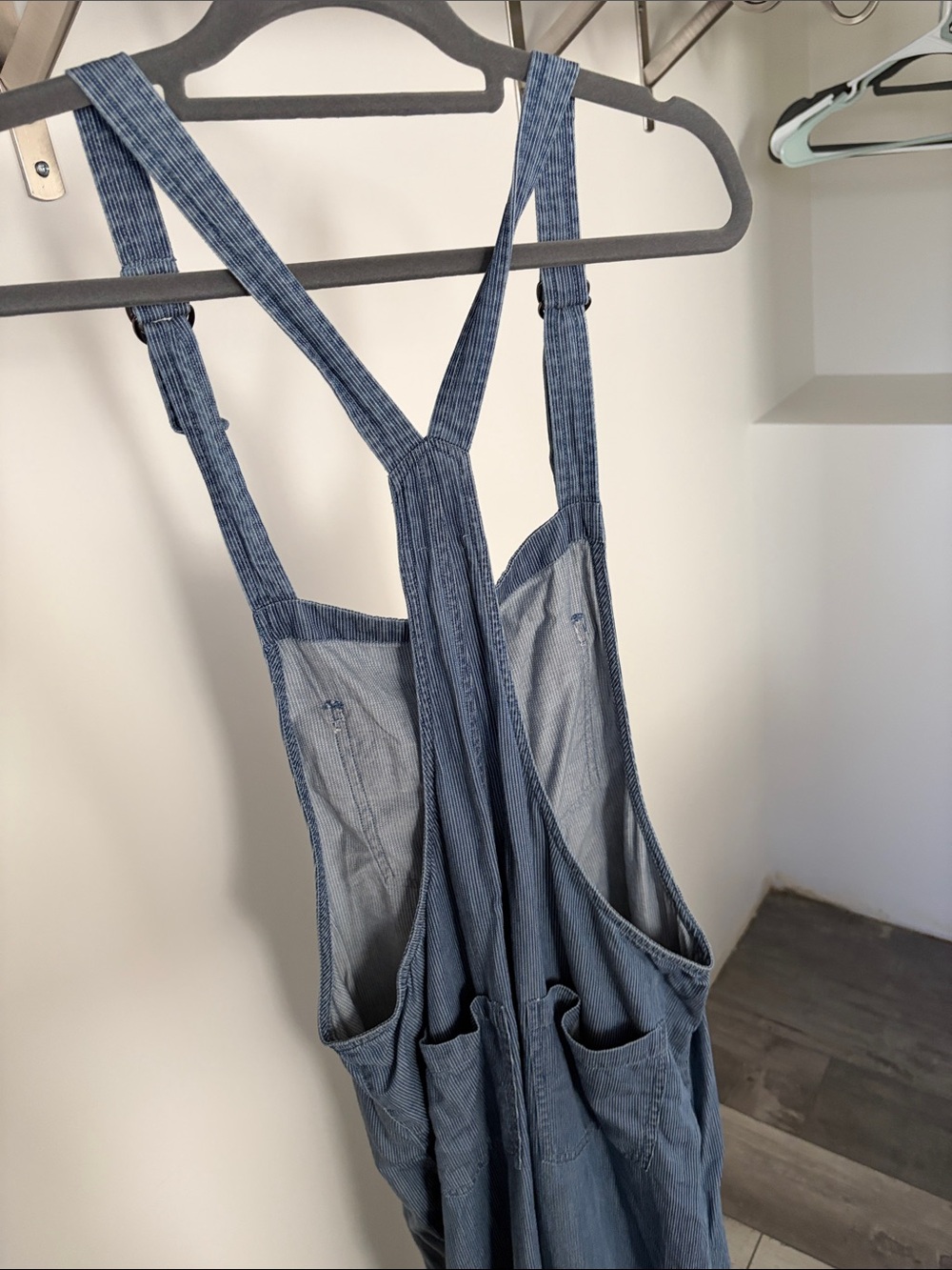 aerie Blue Denim Overalls with Front Bib - Picture 3 of 3